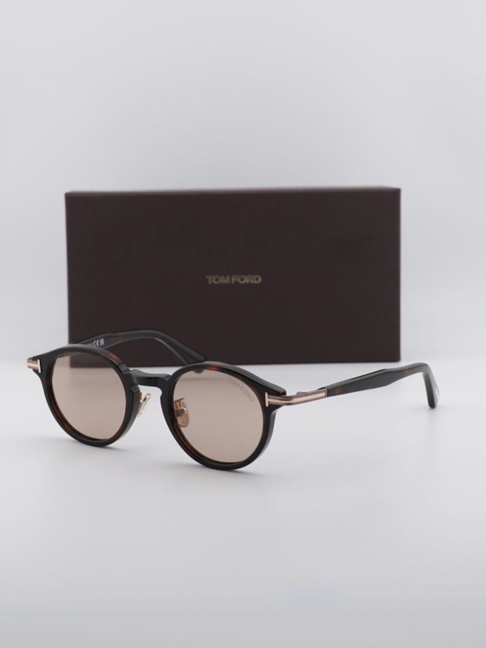 Tom Ford FT1150-D 52E Round Sunglasses - Dark Havana / Brown